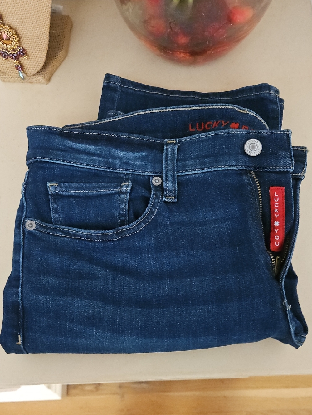 Lucky Brand Women's Dark Indigo Sweet Mid Rise Straight Jeans